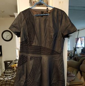 Elie Tahari black leather dress